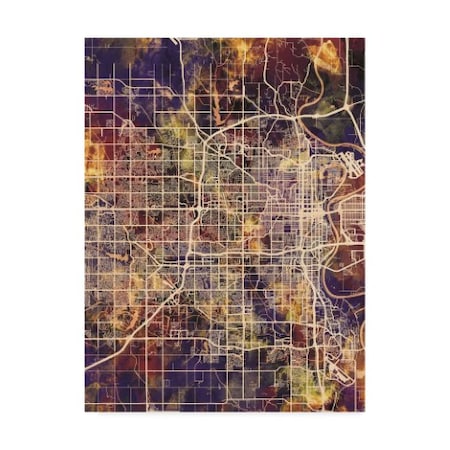 Michael Tompsett 'Omaha Nebraska City Map Ii' Canvas Art,18x24